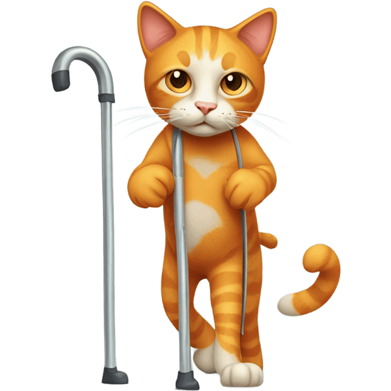 Orange cat on crutches  emoji