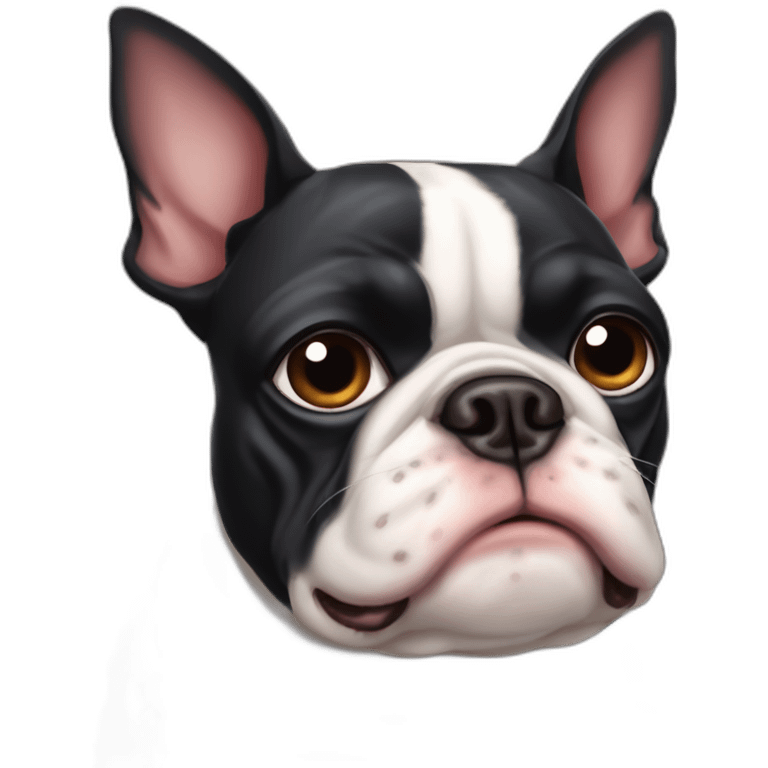 Obeast fat och grumpy Boston Terrier emoji