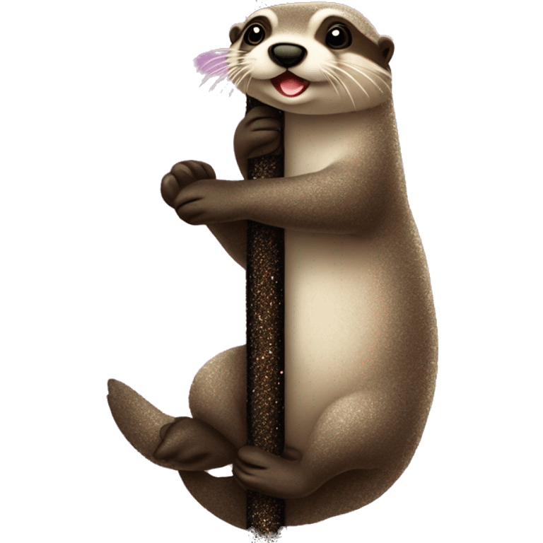 loutre qui fait du pole dance avec des paillettes emoji