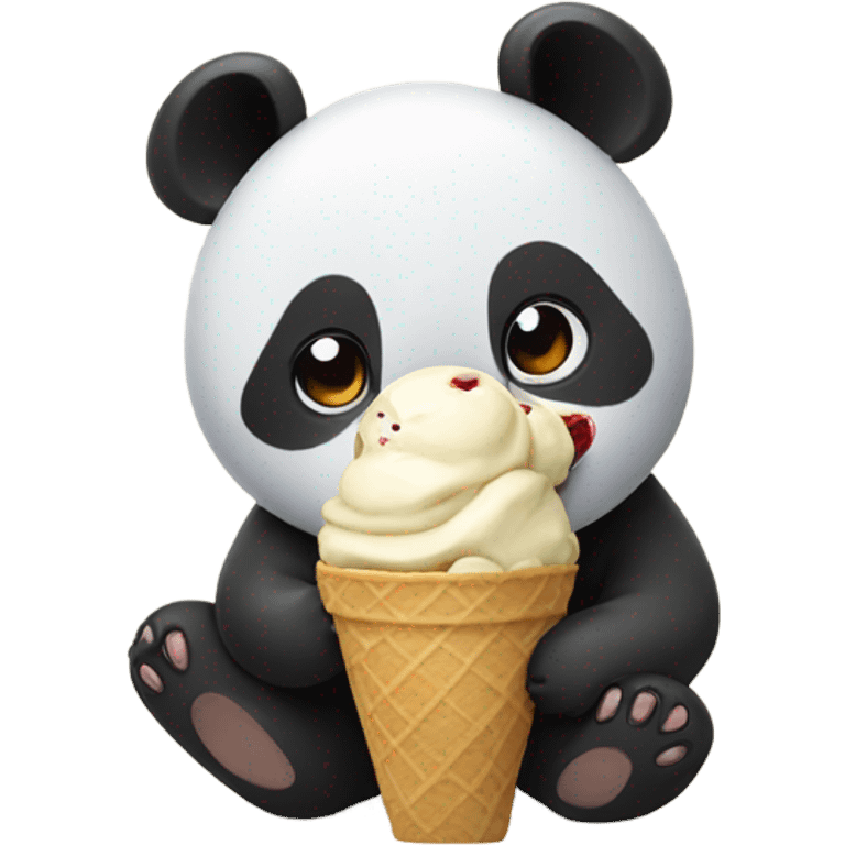 Panda eating ice cream  emoji