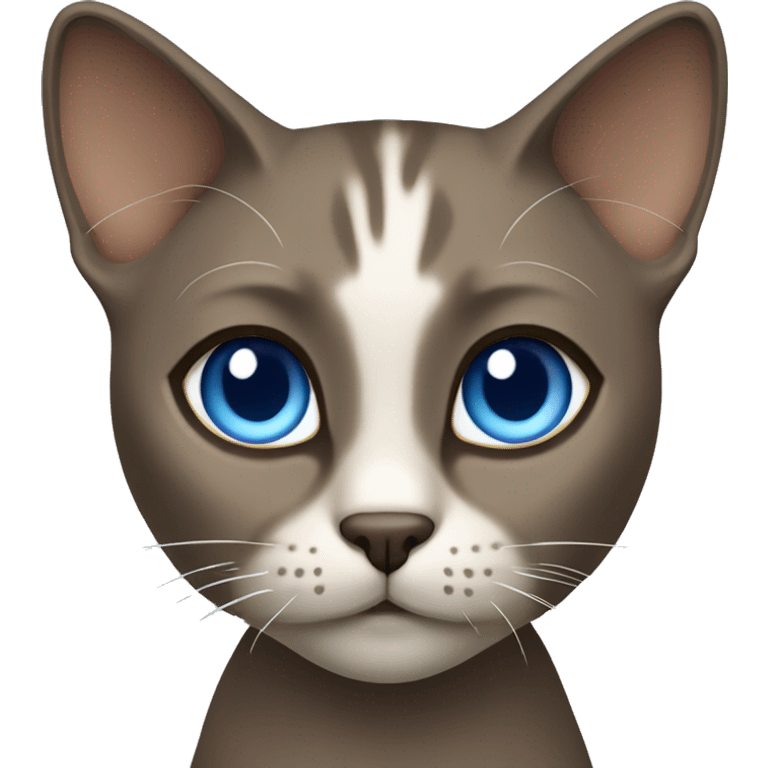 Dark Brown face - beige body and ears female thai cat with blue eyes  emoji