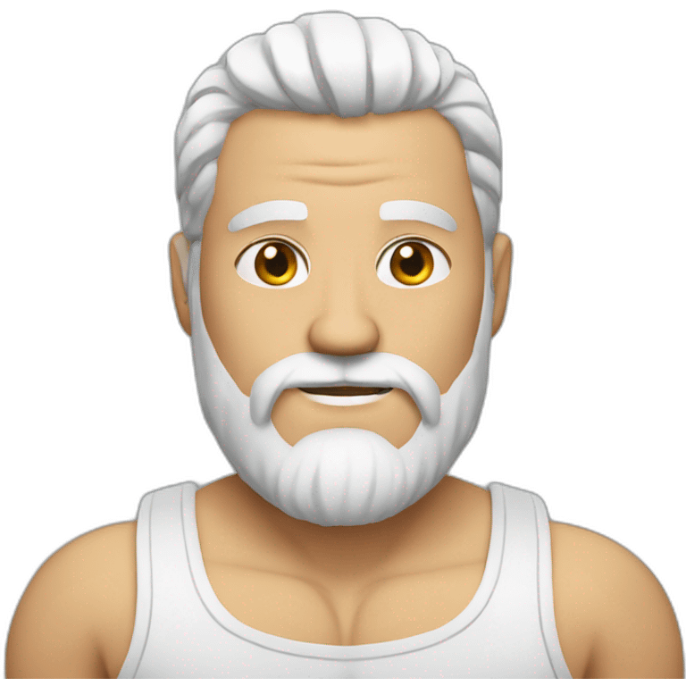 Muscular-man-white-air-white-beard emoji