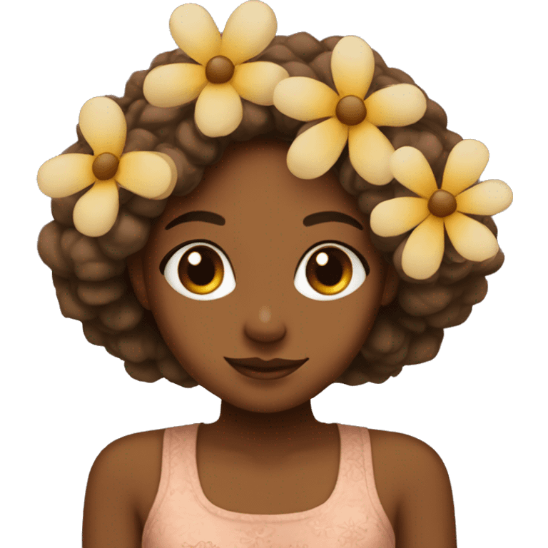 flower on a brown girl emoji