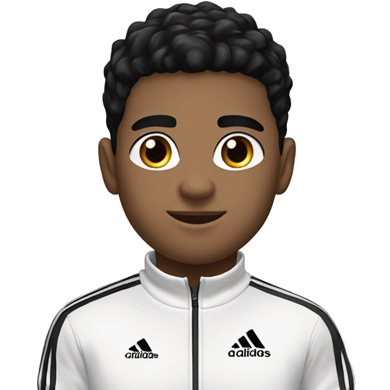 handsome boy with black hair in an Adidas tracksuit ￼ emoji