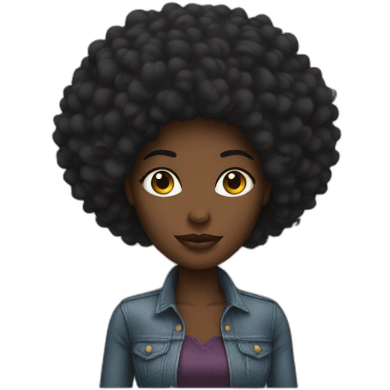 woman designer afro emoji