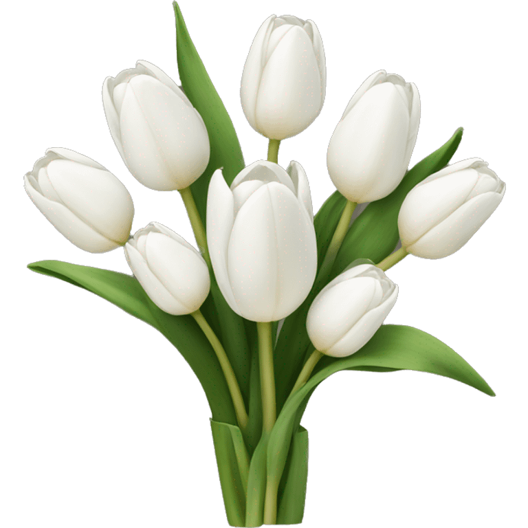 white tulip bouquet  emoji