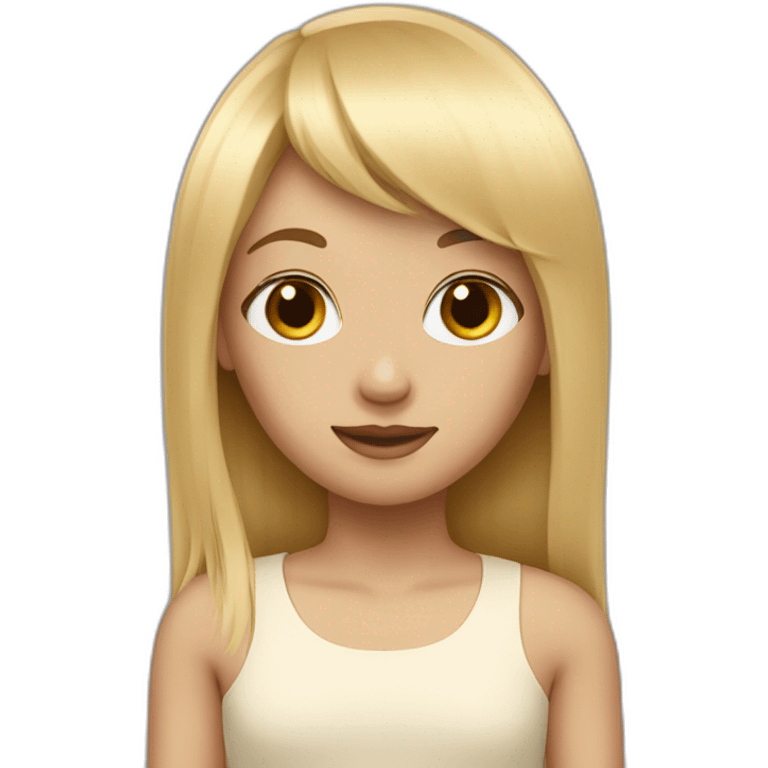 a blond girl with a straight fringe emoji