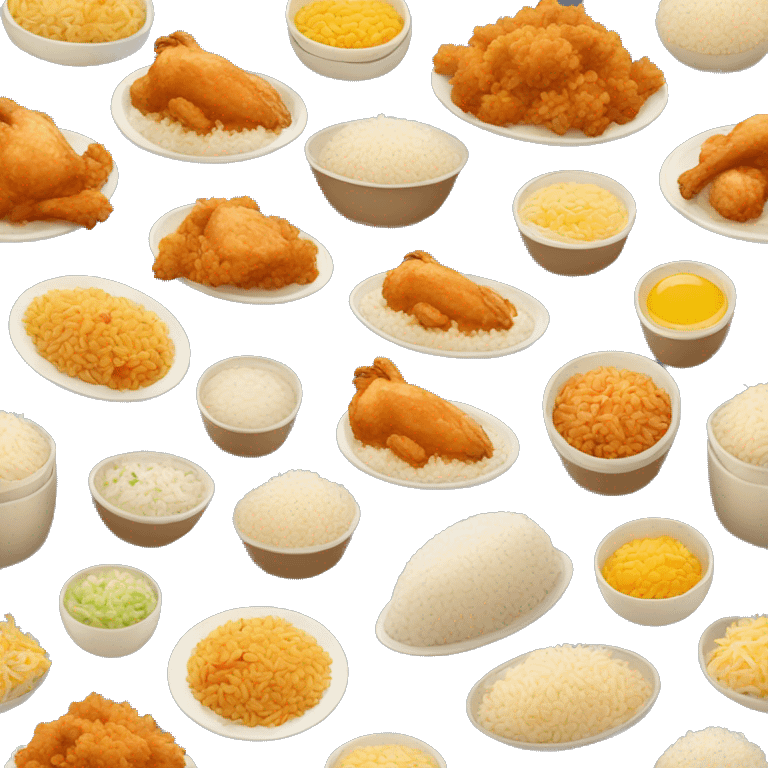 The most common type of food is chicken and rice  emoji