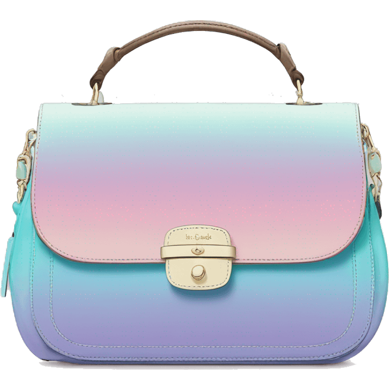 Realistic pastel ombre Kate Spade satchel purse Isolated.  emoji