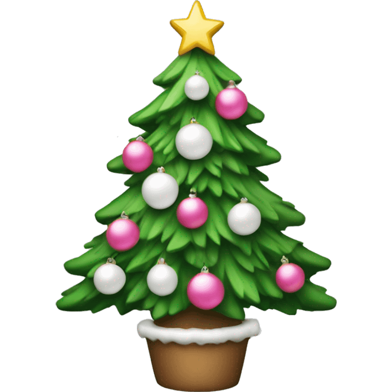 Christmas tree with pink and white ornaments  emoji