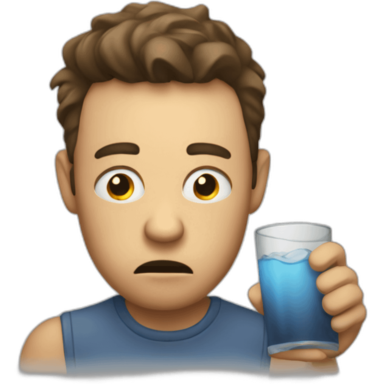 Frustrated to thw point of drinking emoji