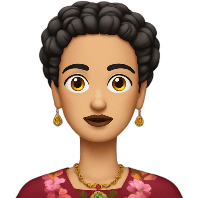 Frida kalho with unibrow emoji