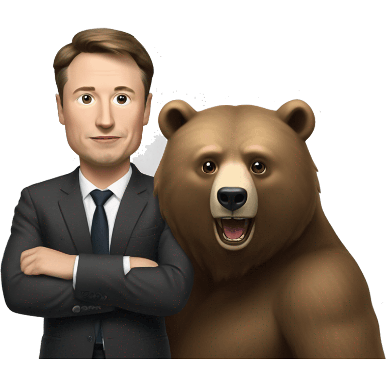 Ilon musk in russia with bear emoji