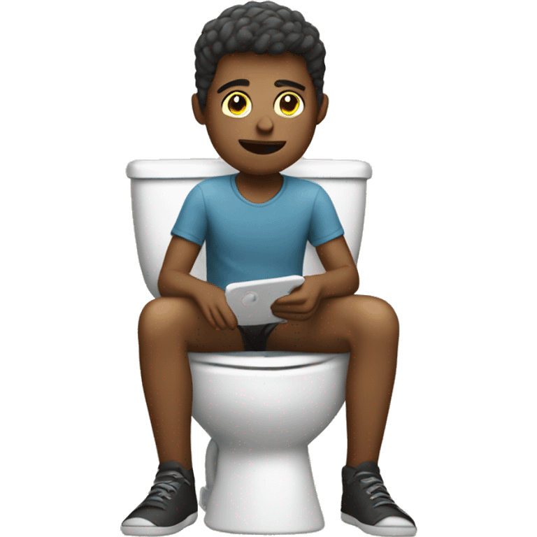 sitting on toilet texting emoji