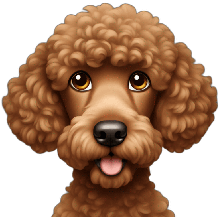 Shy brown poodle emoji