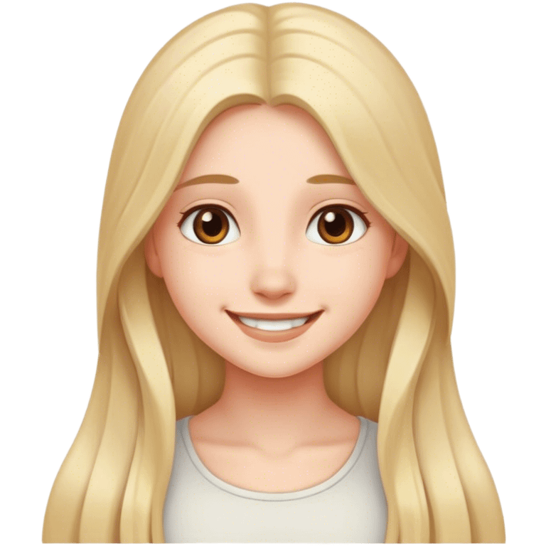 smiling girl portrait gaze long hair  emoji