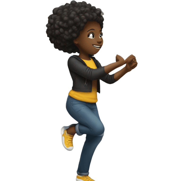 black girl doing the dab emoji