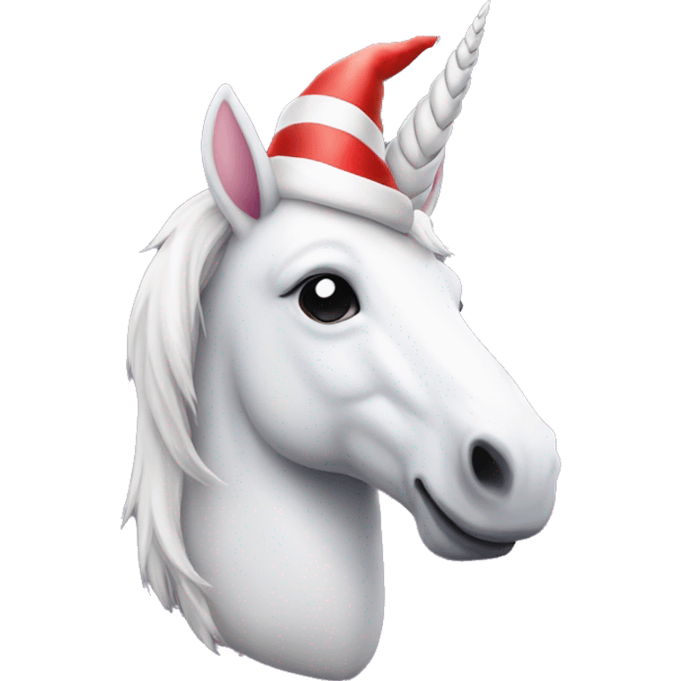 Unicorn with Santa hat emoji