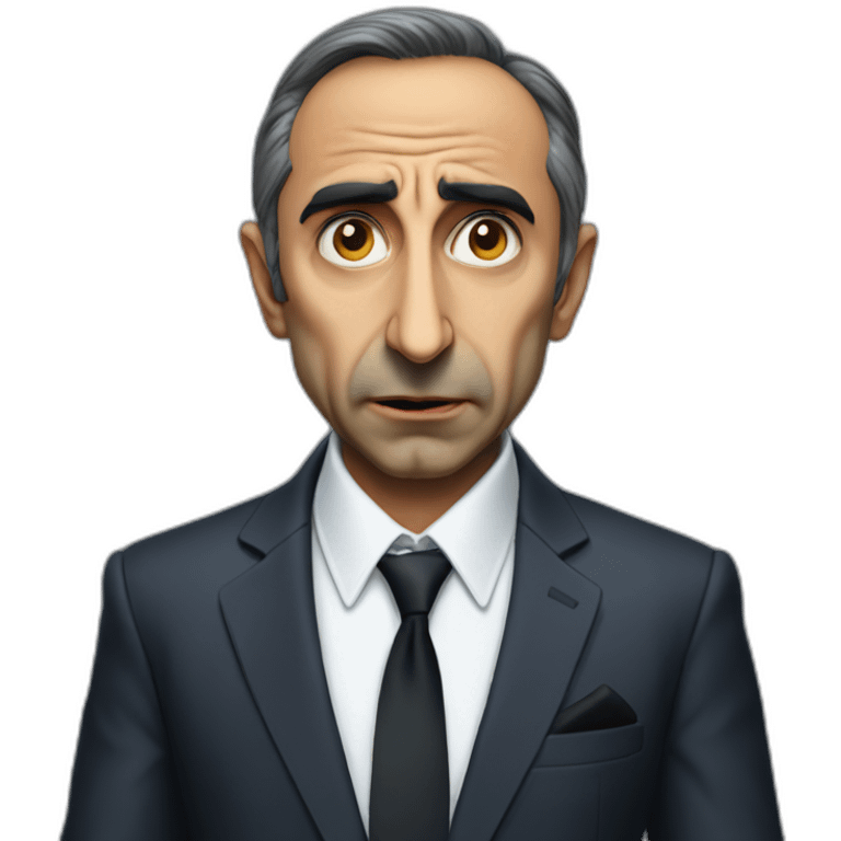 Eric Zemmour wearing suit angry emoji