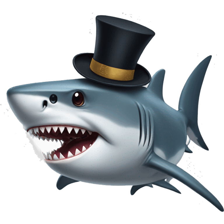 Shark with tophat emoji