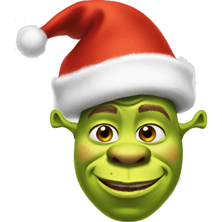 Shrek in Christmas hat emoji