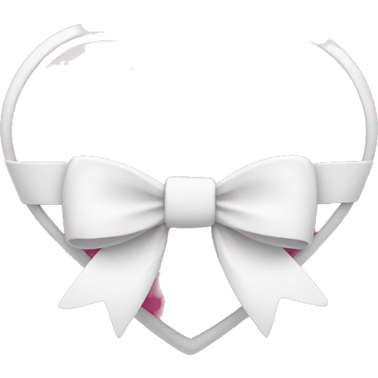 Pink heart with white bow emoji