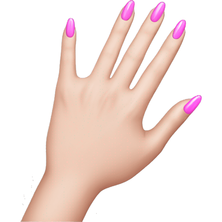 hand with pink nails ios style emoji