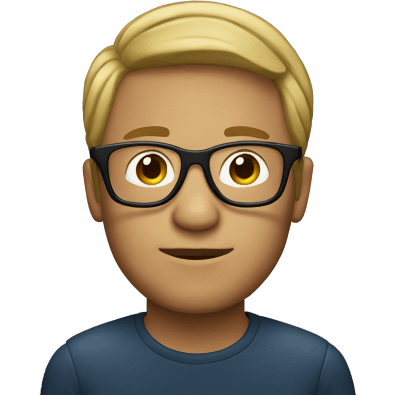 Dark blond man with Glases  emoji