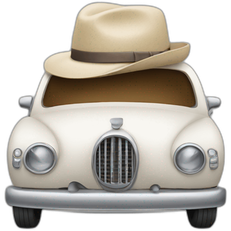 car with hat emoji