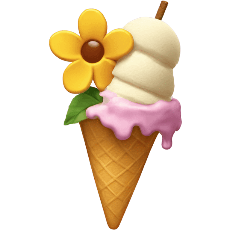 Flower eating icecream emoji