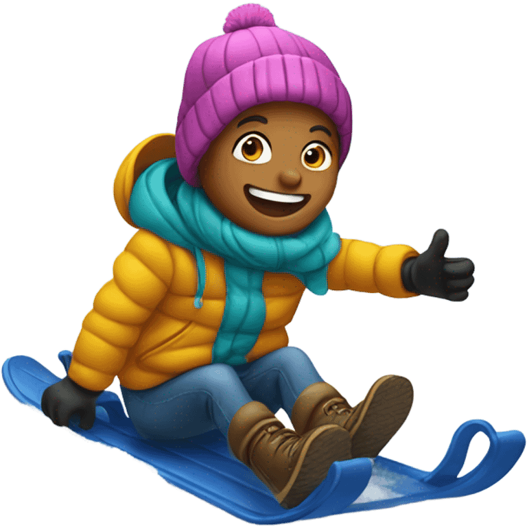 A did sledding  emoji