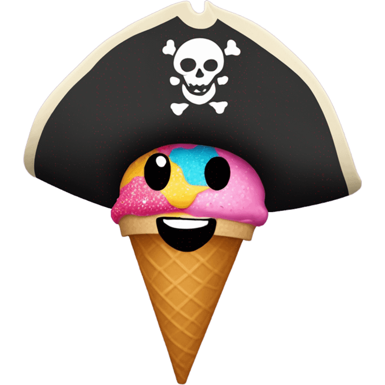 Pirate eating ice cream emoji