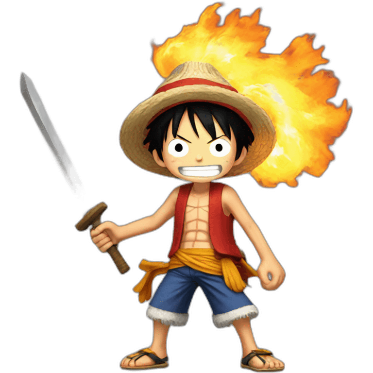 luffy with fire power emoji