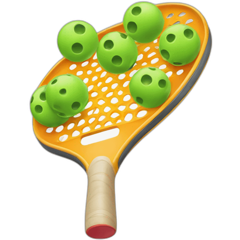 Pickleball paddle with balls emoji