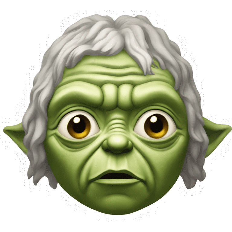 Yoda from Star Wars with a bored expression, perhaps rolling his eyes or looking disinterested. emoji