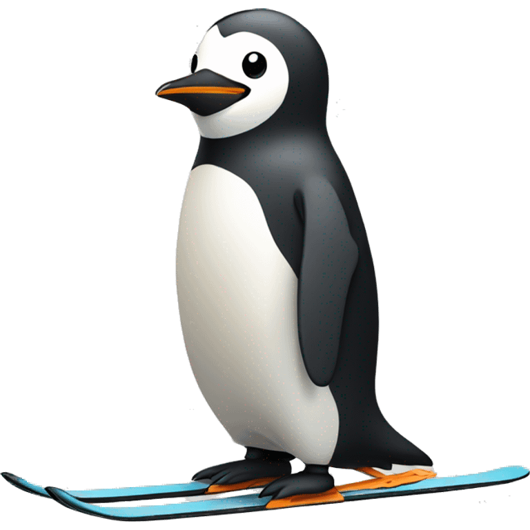 Cute simple penguin skiing  emoji