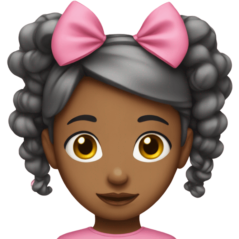 girl wearing pink bows emoji