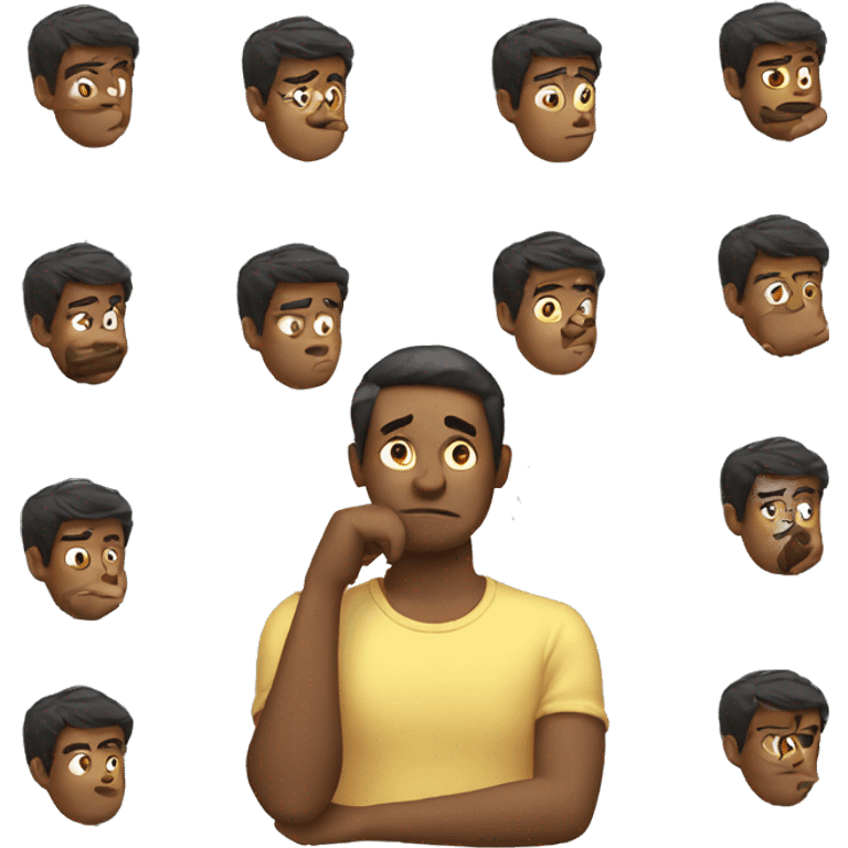 guy thinking with his hand on his chin  emoji