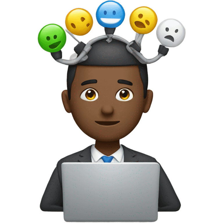 Man with laptop on head  emoji