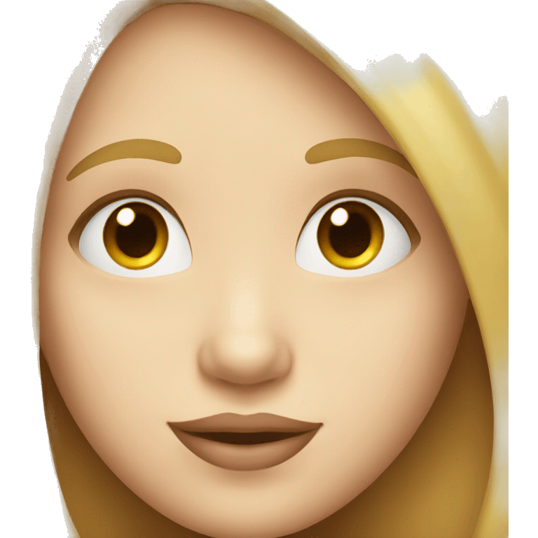 smiling girl with long hair and plump lips emoji