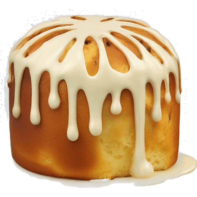 Full white chocolate drip panettone emoji