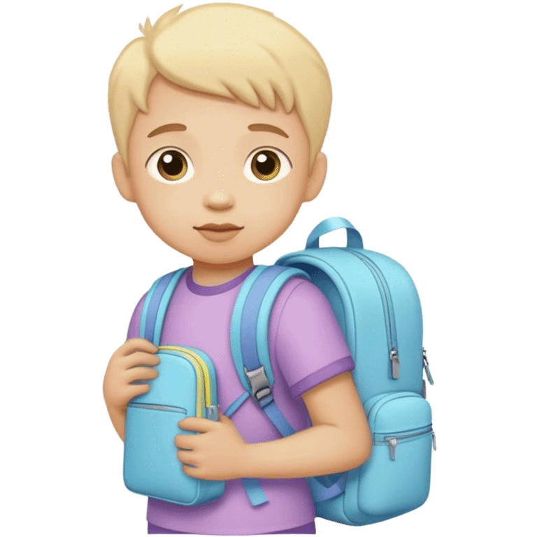 child with pastel backpack emoji