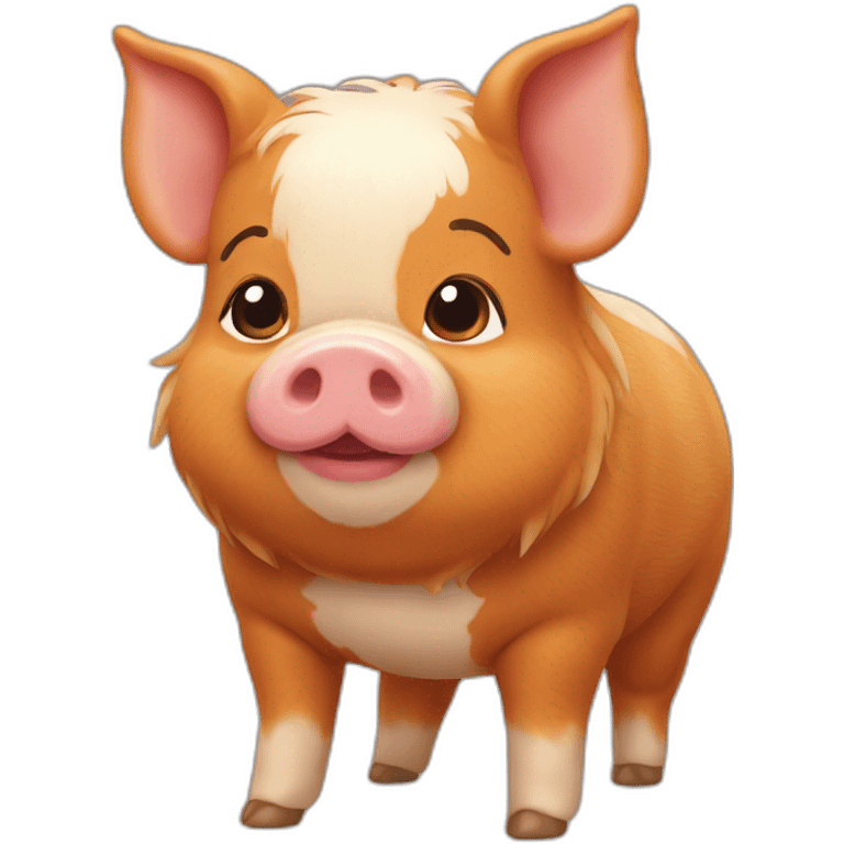 Fatty ginger kunekune pig emoji