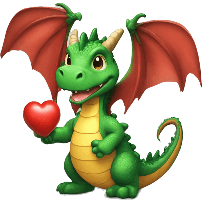 Dragona con cola de estegosaurio lanzanfo un beso corazon emoji