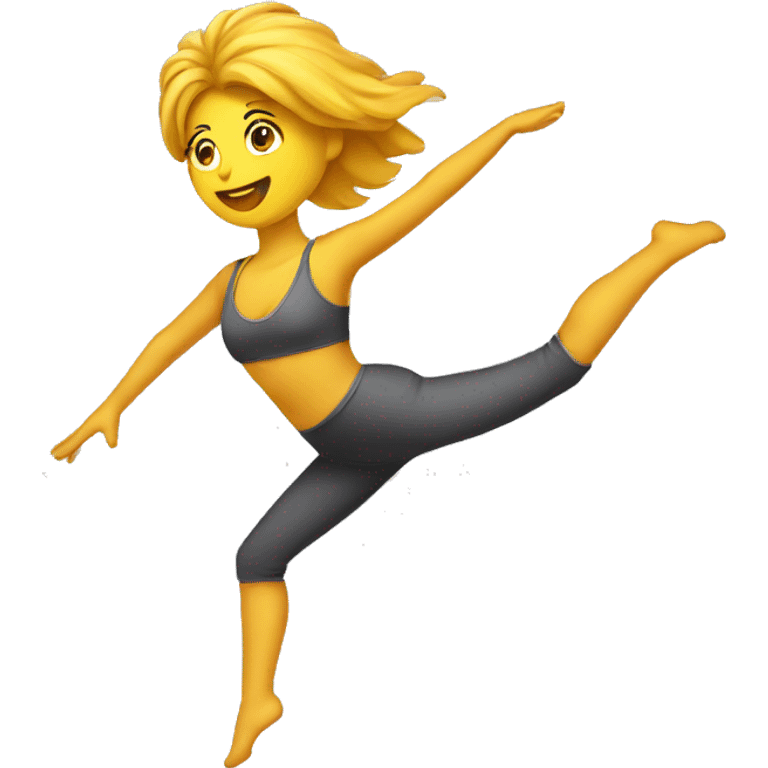 Chica haciendo acrobacia en telas emoji