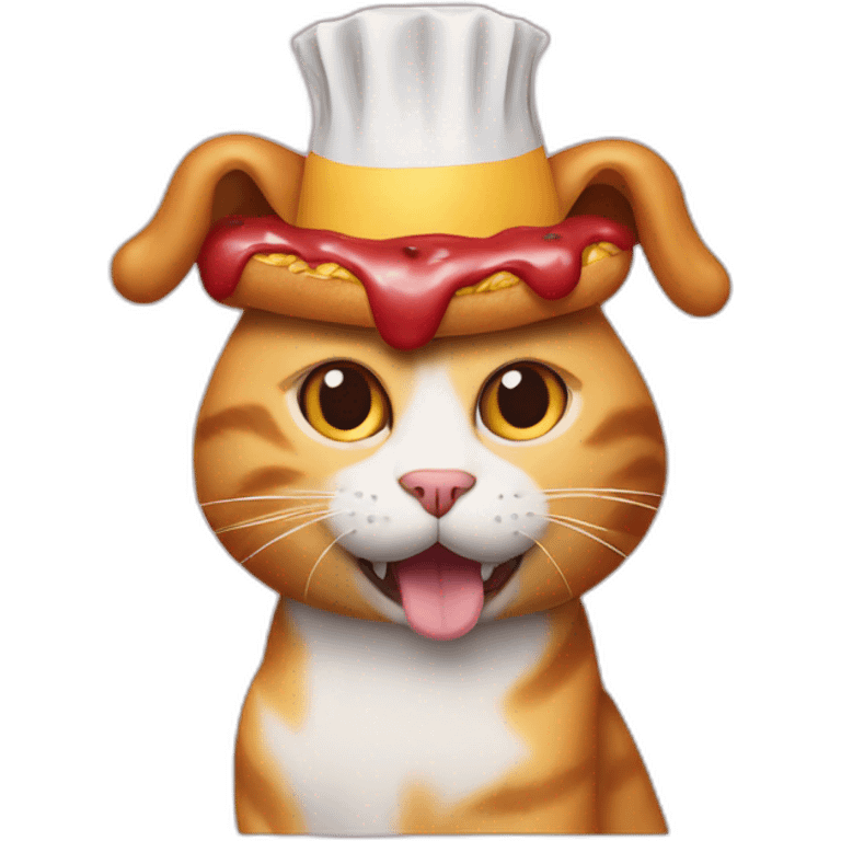 cat with a hotdog hat on emoji