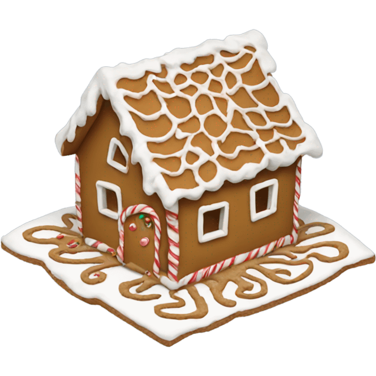 Broken gingerbread house  emoji