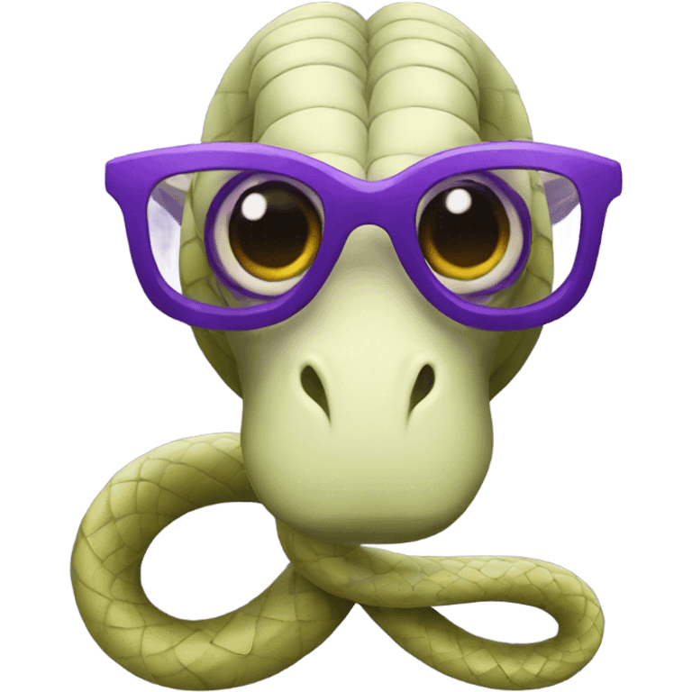 Snake with purple glasses emoji