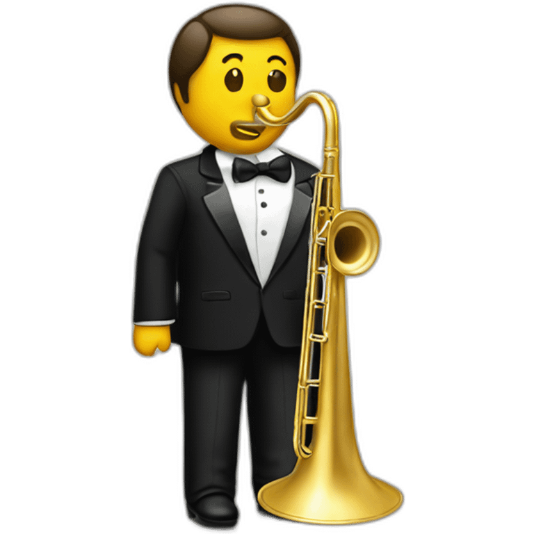 Trombone player in a tuxedo emoji