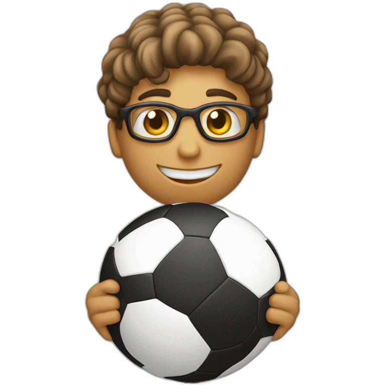 Cœur en forme de ballon de foot emoji